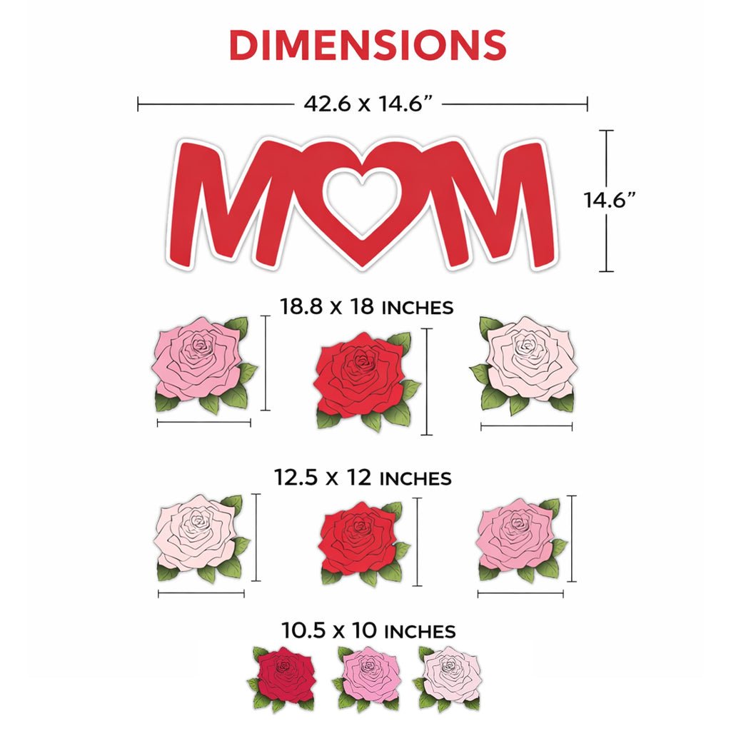 Happy Mother's Day Yard Card - Mom, Roses decoration