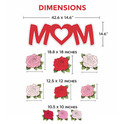 Happy Mother's Day Yard Card - Mom, Roses decoration