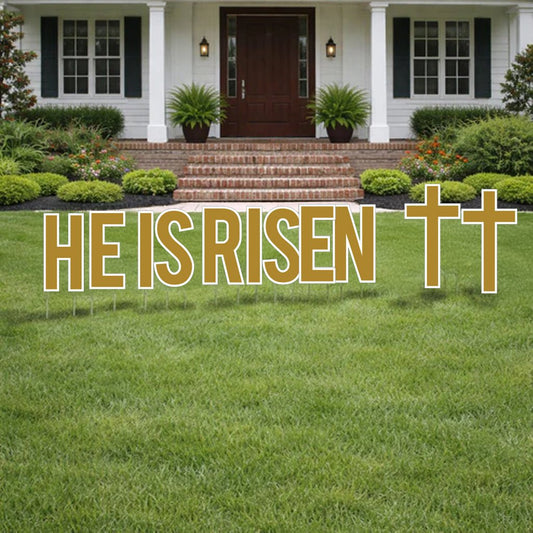 He Is Risen Religious Easter Yard Card Letters