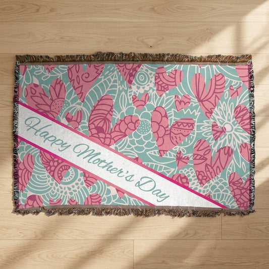 Hearts Mother's Day Woven Throw Blanket