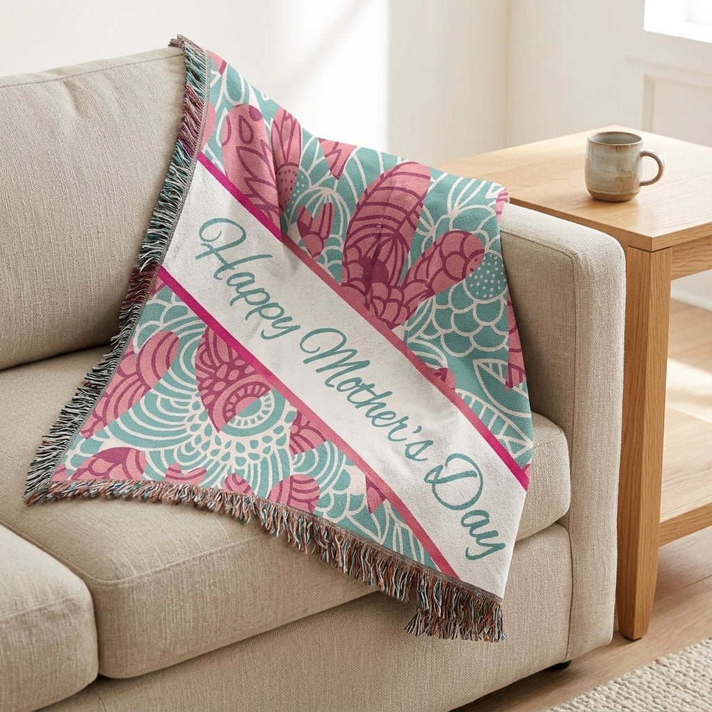 Hearts Mother's Day Woven Throw Blanket
