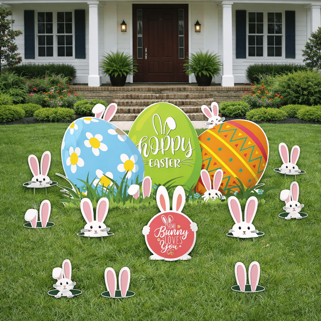 Hoppy Easter Oversized Easter Yard Sign 73x36 – VictoryStore.com
