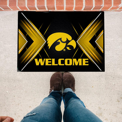 Iowa Hawkeyes Doormat, Welcome Floor mat Go Hawks, Officially Licensed University of Iowa Doormat