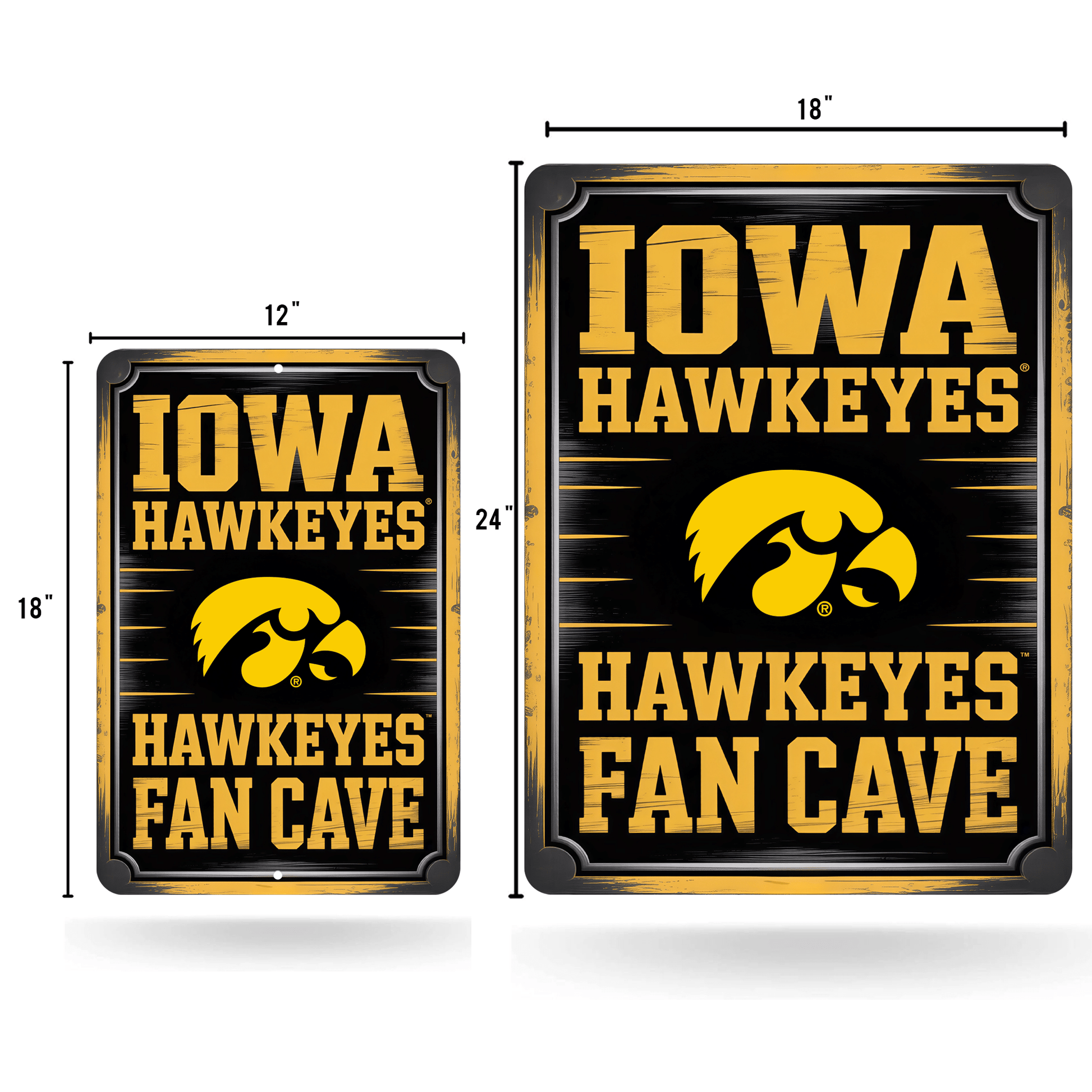 Iowa Hawkeyes Fan Cave Aluminum Sign – Officially Licensed NCAA University of Iowa Wall Decor, Waterproof Metal Plaque by VictoryStore – Perfect for Man Cave, Garage, Bedroom, Office, or Home