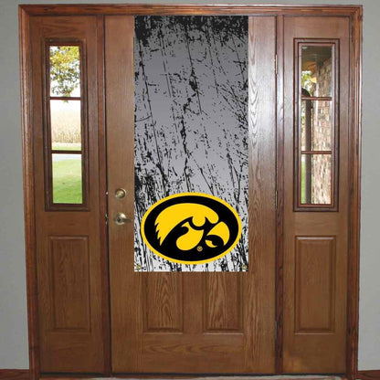 Iowa Hawkeyes Mancave Bundle – Wallpaper Panels, Door Banner, Doormat, Herky Standup, Acrylic Wall Art & 6 - Pack Can Coolers