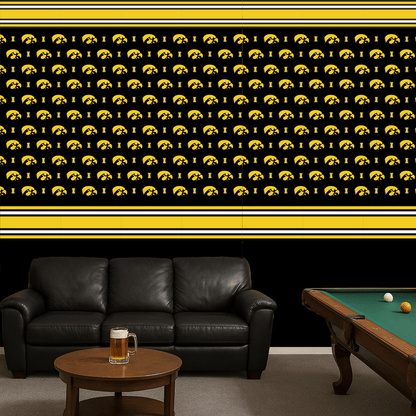 Iowa Hawkeyes Peel and Stick Wallpaper 12ft x 21in | NCAA University of Iowa Wall Décor | Easy Apply & Remove Vinyl | Matte Finish | Home, Dorm, Bedroom, or Man Cave – by VictoryStore