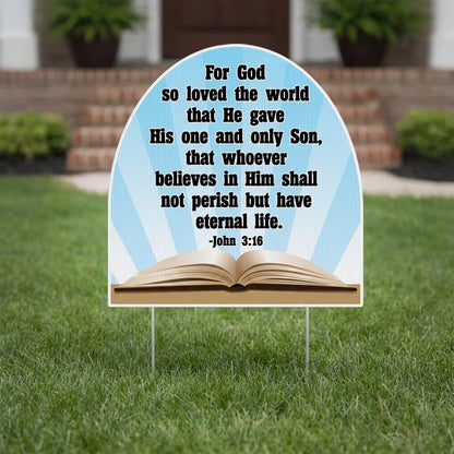 John 3:16 Religous Easter Yard Sign