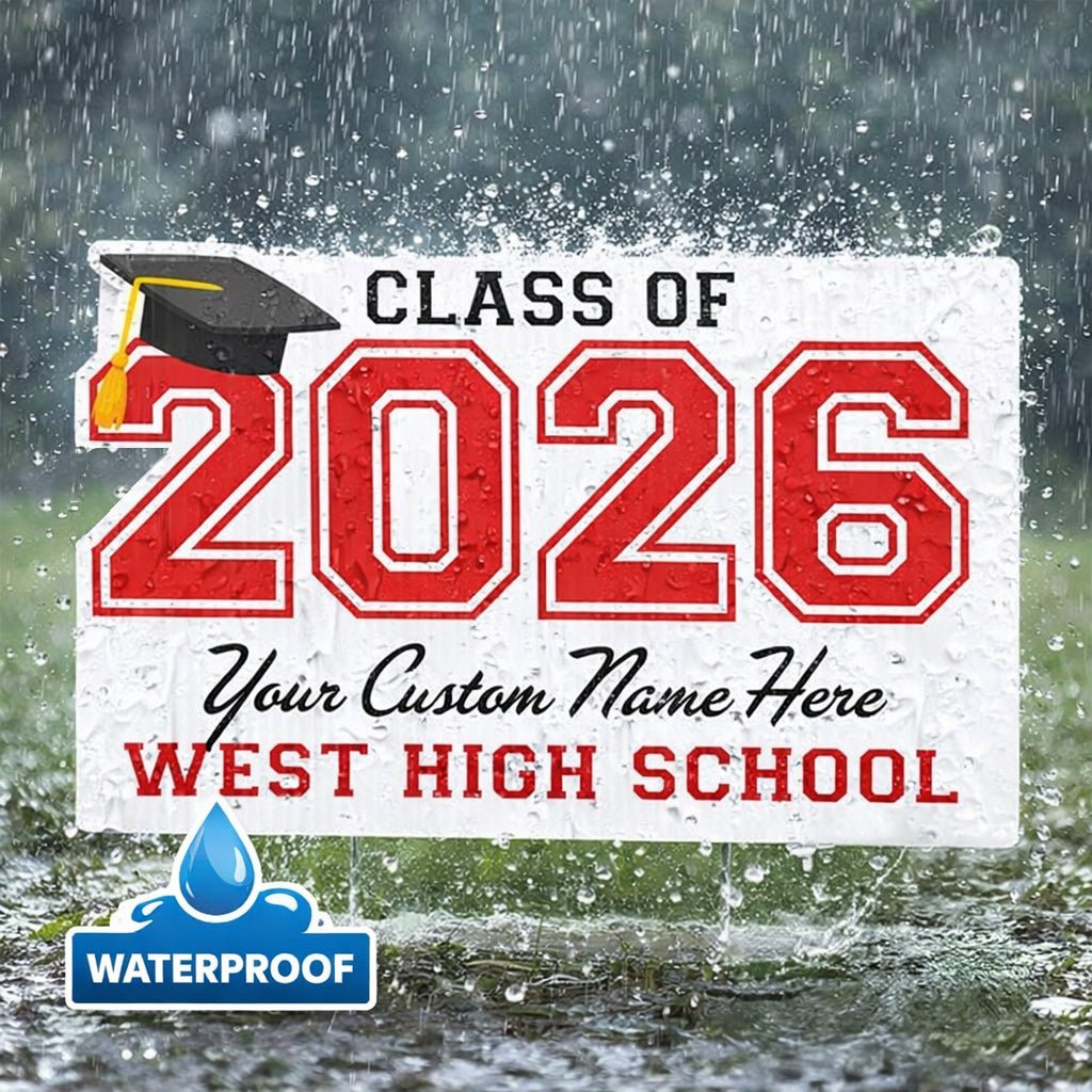 Jumbo Custom Graduation Yard Sign 33" x 21" with Stakes – Personalized Senior Class Sign