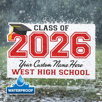 Jumbo Custom Graduation Yard Sign 33" x 21" with Stakes – Personalized Senior Class Sign