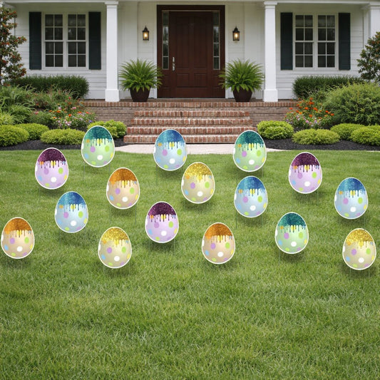 Jumbo Dripping Glitter Easter Egg Yard Cards