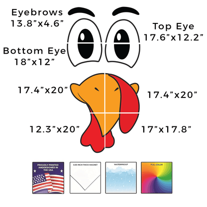 Jumbo Turkey Face Garage Magnet – Giant Thanksgiving Decoration for Garage Doors