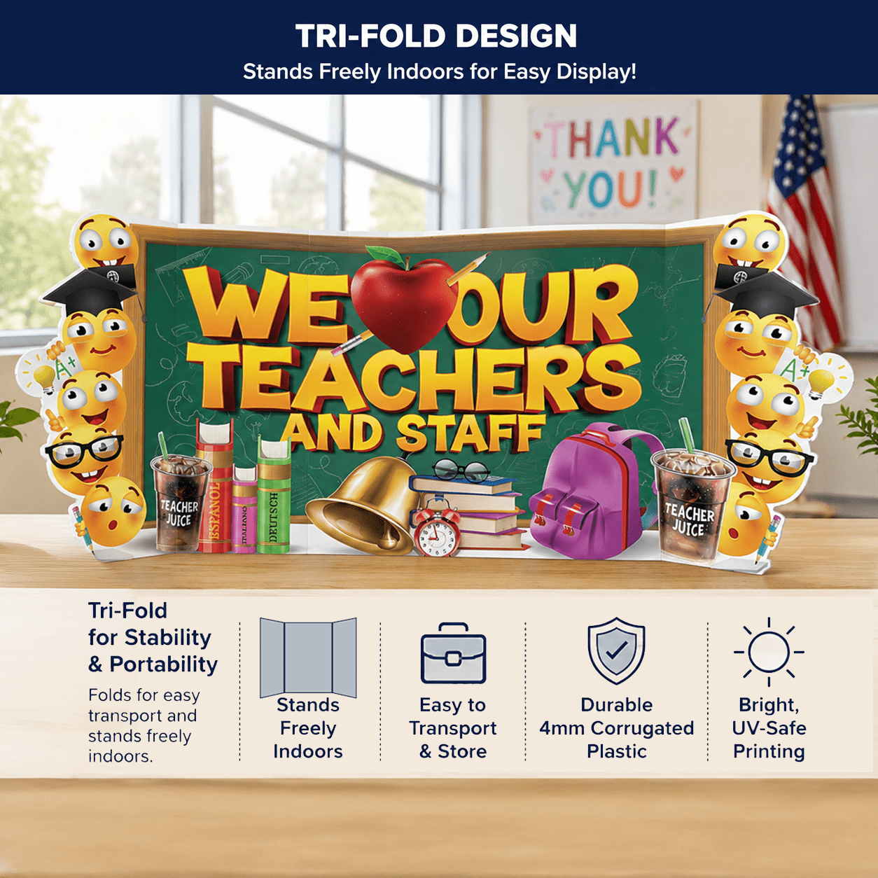 Jumbo We Love Our Teachers and Staff Oversized EZ Yard Card