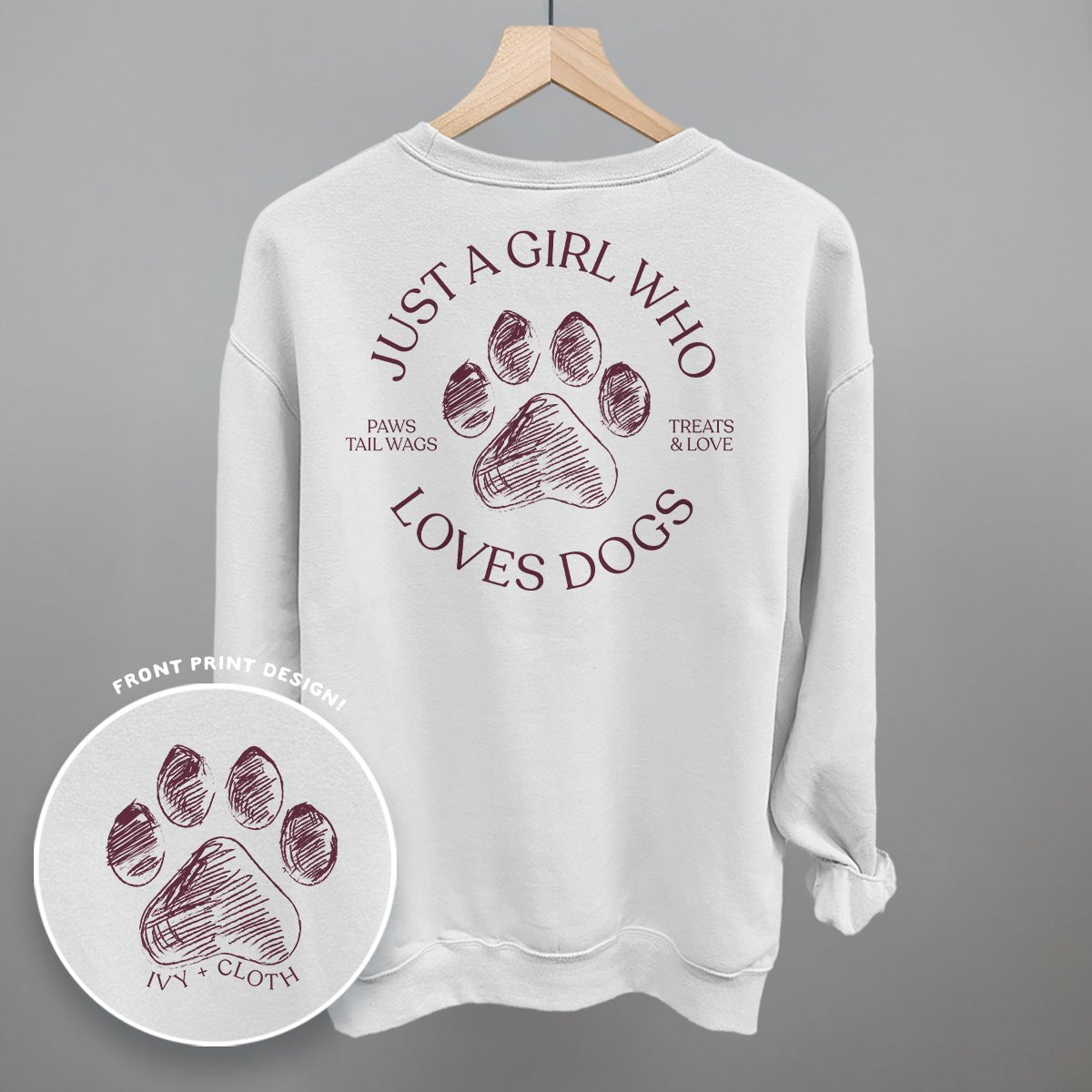 Just A Girl Who Loves Dogs (Back Print) T-Shirt