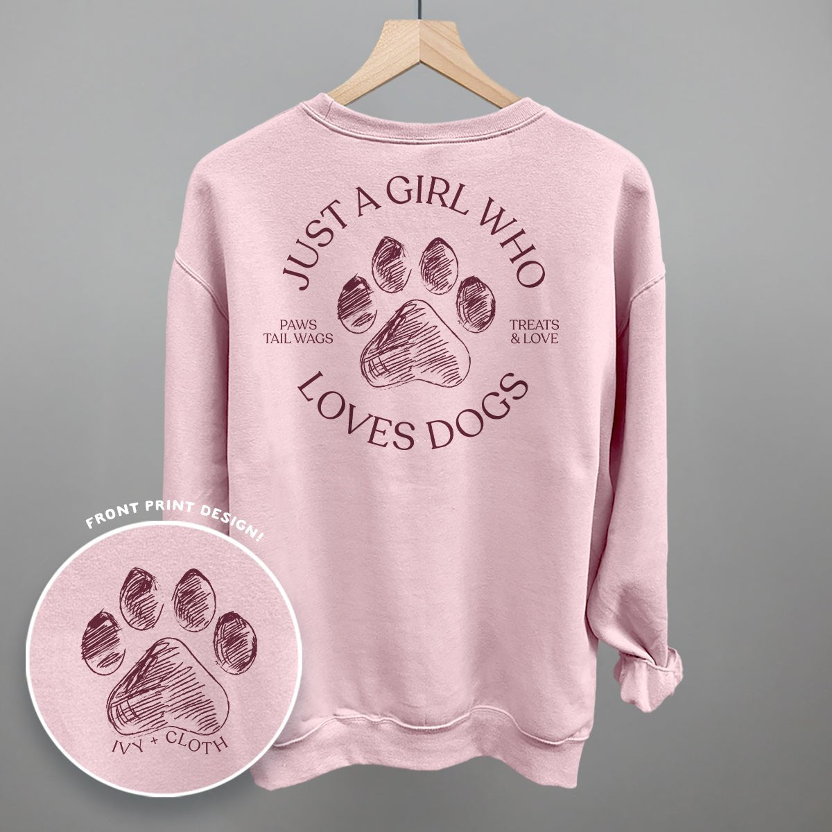 Just A Girl Who Loves Dogs (Back Print) T-Shirt