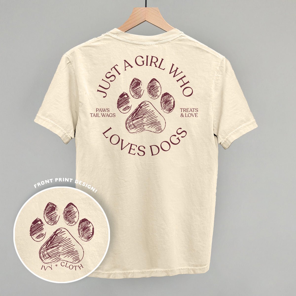 Just A Girl Who Loves Dogs (Back Print) T-Shirt