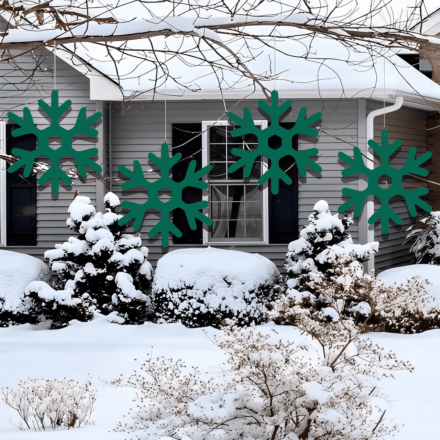 Large Outdoor Hanging Snowflakes Decorations - Set of 15