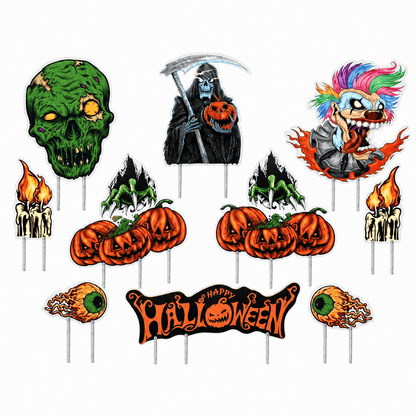 Large Scary Halloween Yard Card Set – Happy Halloween Outdoor Yard Decorations
