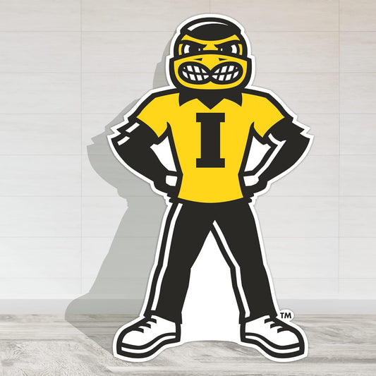 Life Size 56 Inches, Herky Iowa Hawkeyes Mascot, Tailgate with Herky, Waterproof Corrugated Plastic, Easel Included