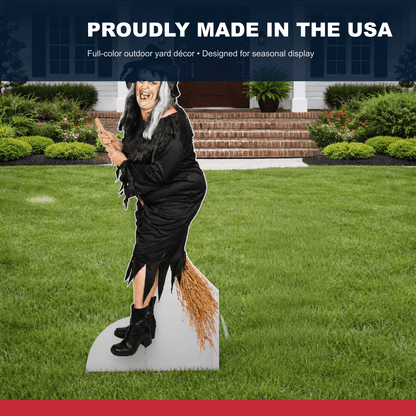 Life Size Witch Halloween Lawn Decoration with easel