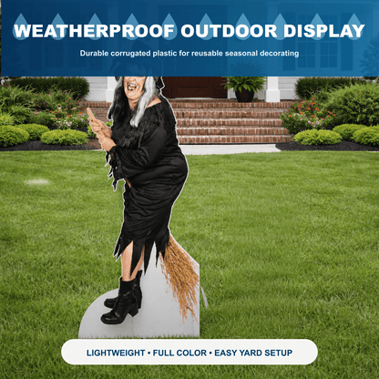 Life Size Witch Halloween Lawn Decoration with easel