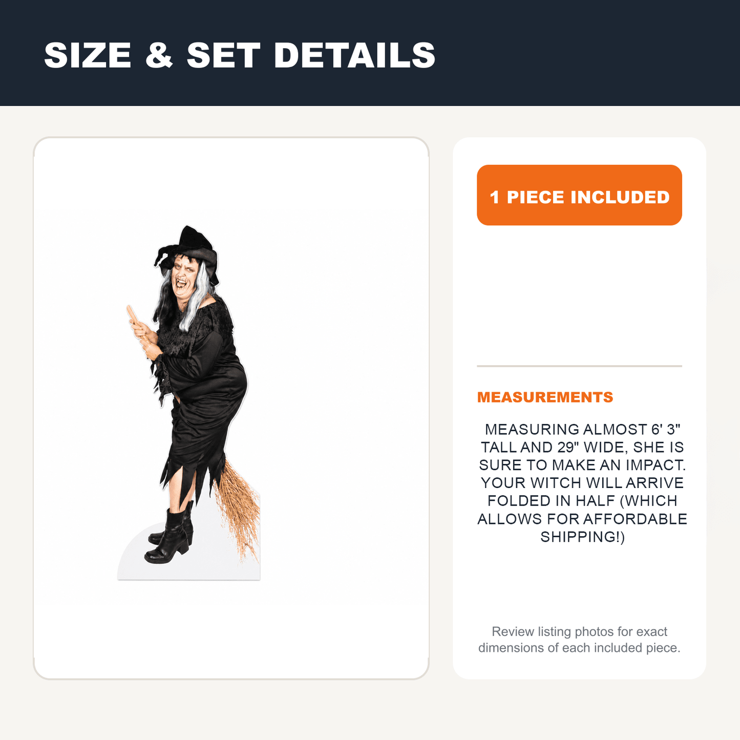 Life Size Witch Halloween Lawn Decoration with easel
