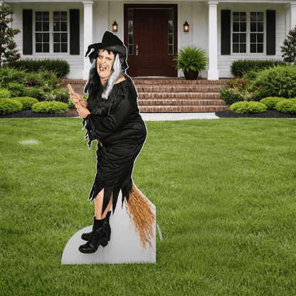 Life Size Witch Halloween Lawn Decoration with easel