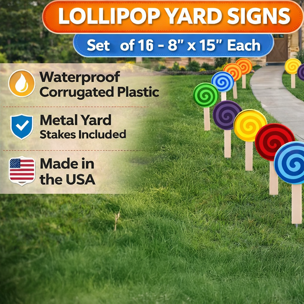 Lollipop Pathway Yard Cards 16 piece set