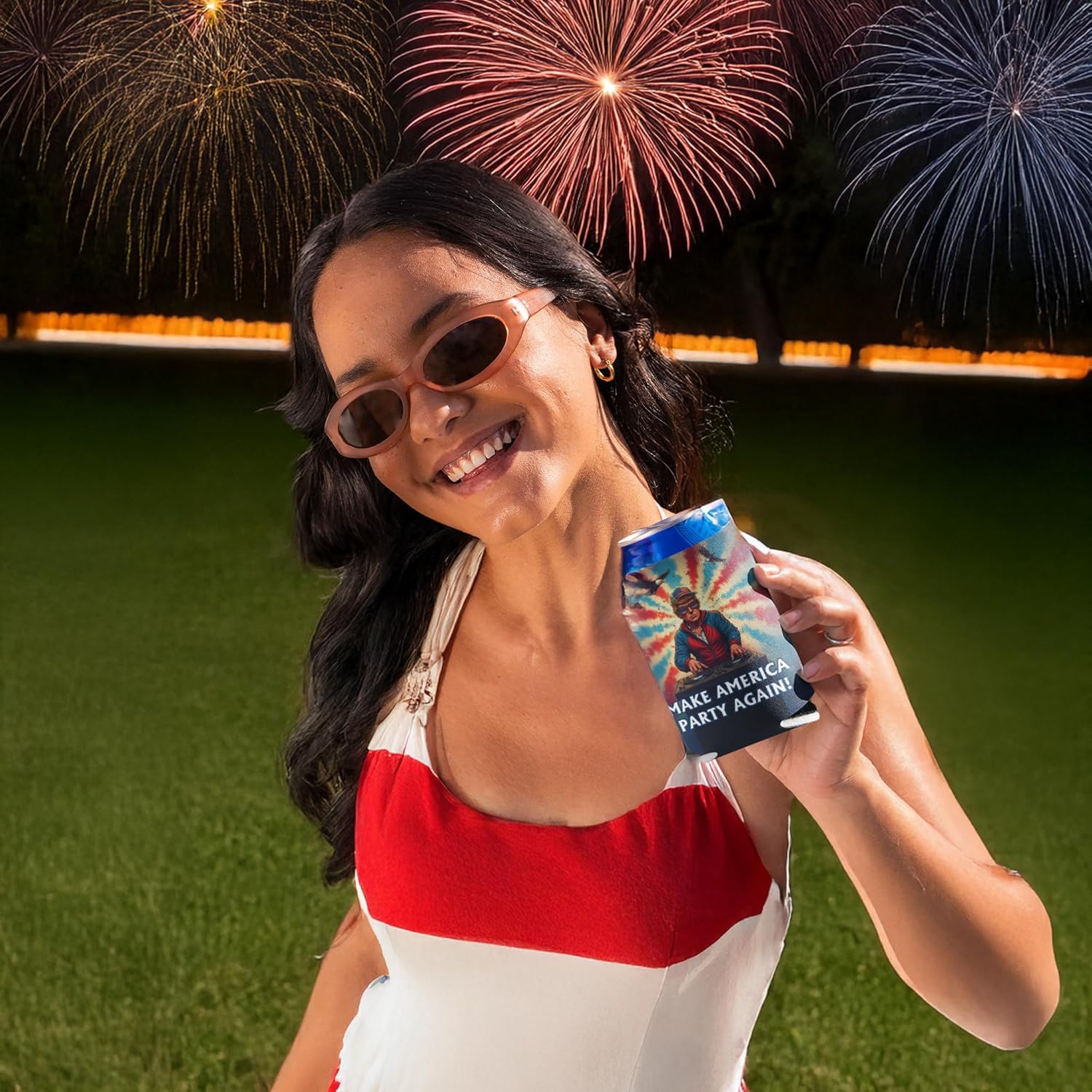 Make America Party Again Can Coolers, Party Like It’s 1776, Patriotic Fourth of July Drink Sleeves for Cans and Bottles