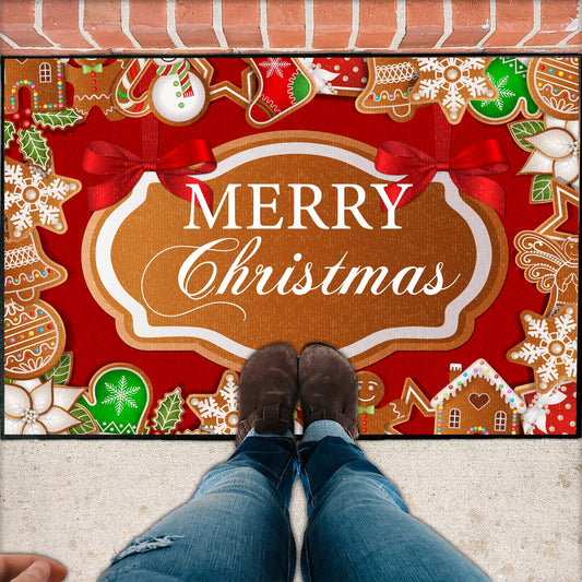 Merry Christmas Gingerbread Doormat