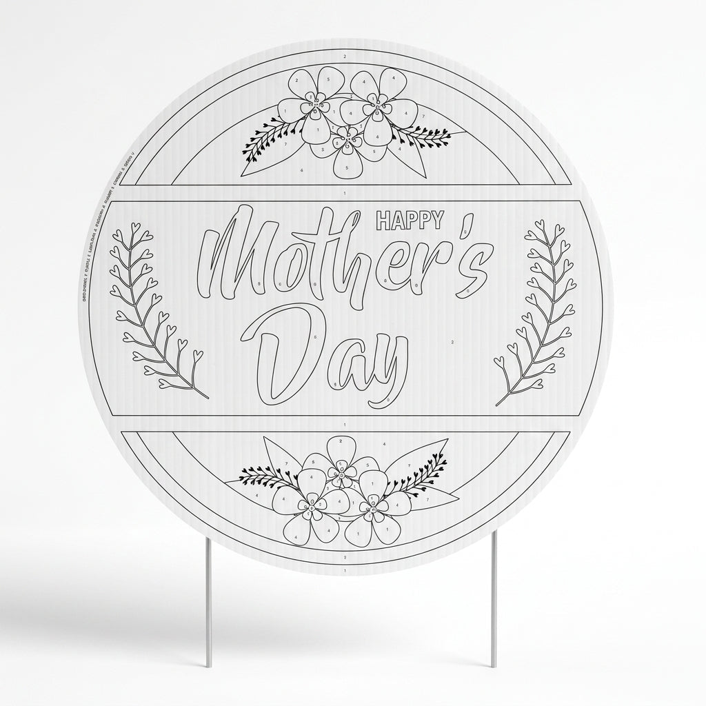 Mother's Day Color - by - Number Yard Sign