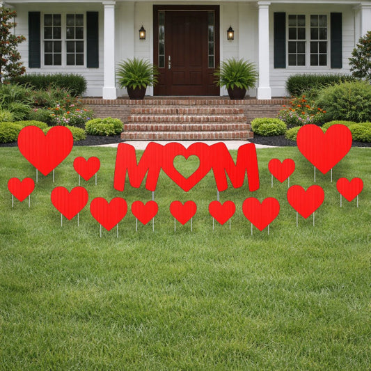 Mother's Day Mom & Hearts Yard Card