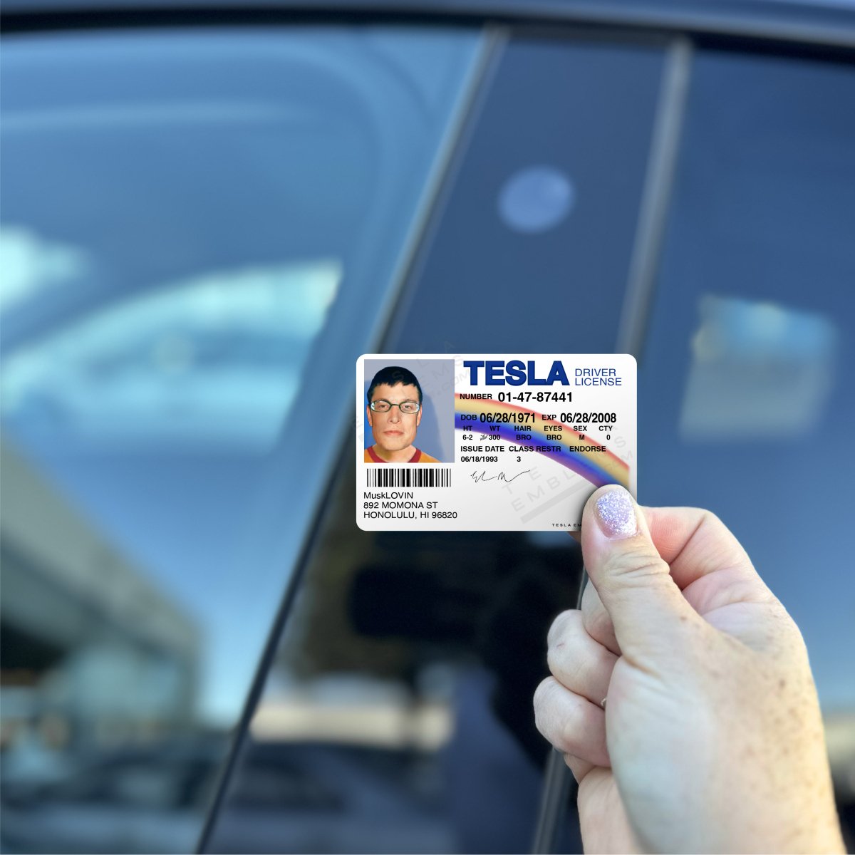 MuskLOVIN' Tesla Drivers License Keycard Decal