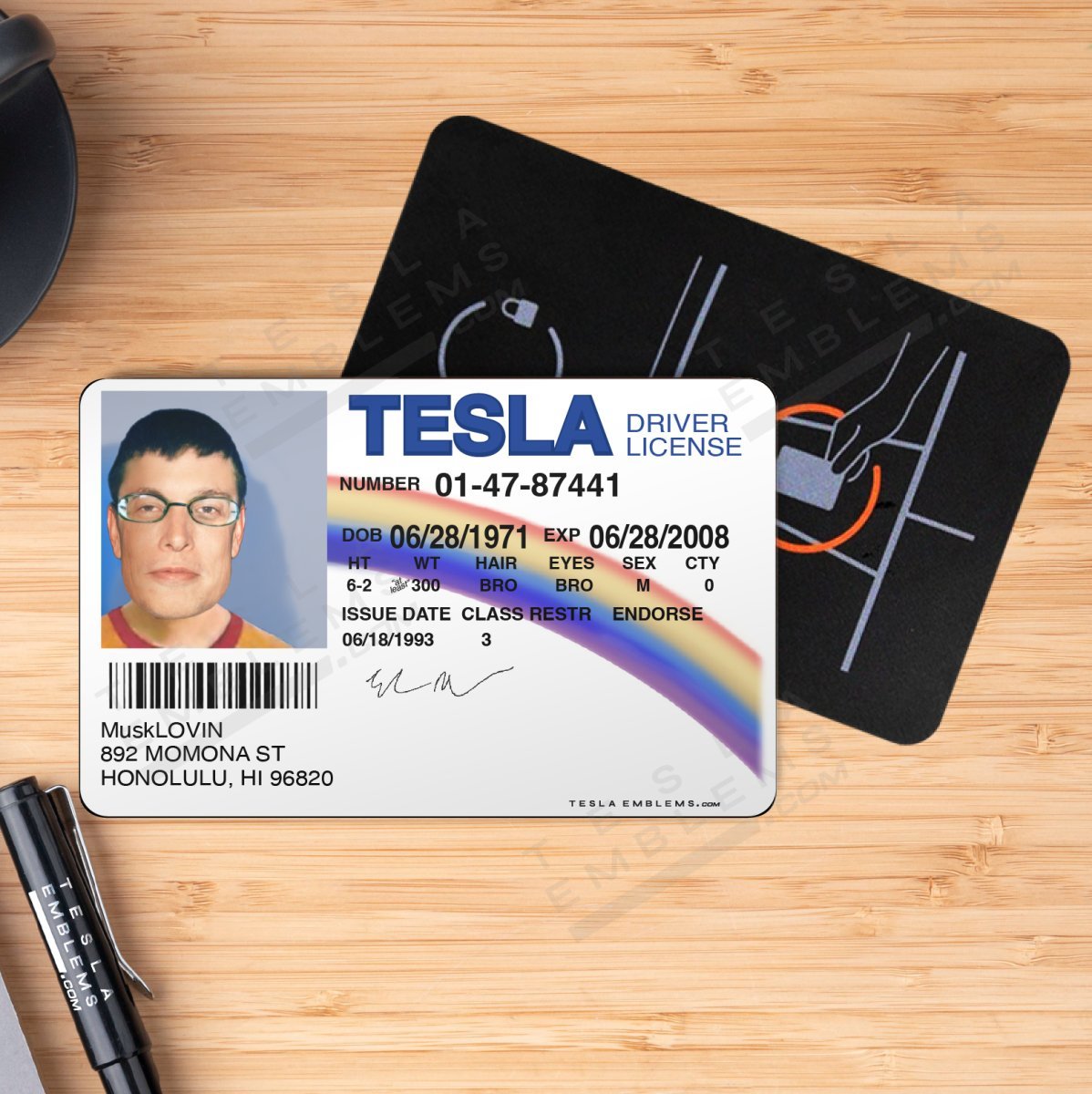 MuskLOVIN' Tesla Drivers License Keycard Decal