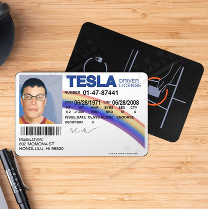 MuskLOVIN' Tesla Drivers License Keycard Decal