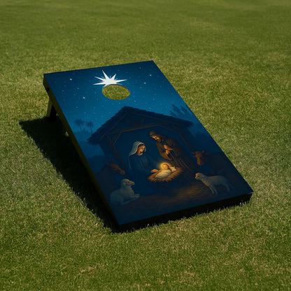 Nativity Cornhole Bag Toss Game 24x36” – Christian Christmas Outdoor Game Set | Includes 2 Wood Boards & 8 Bean Bags