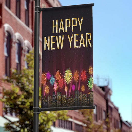 Happy New Year Pole Banner