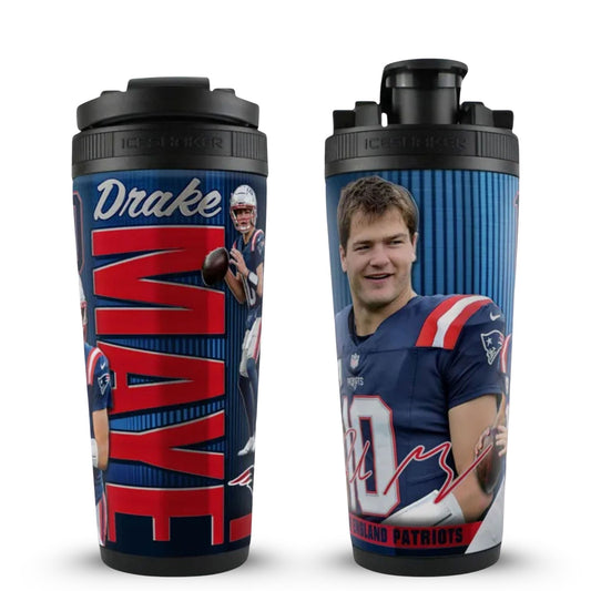Official Drake Maye New England Patriots 4D 26oz Ice Shaker