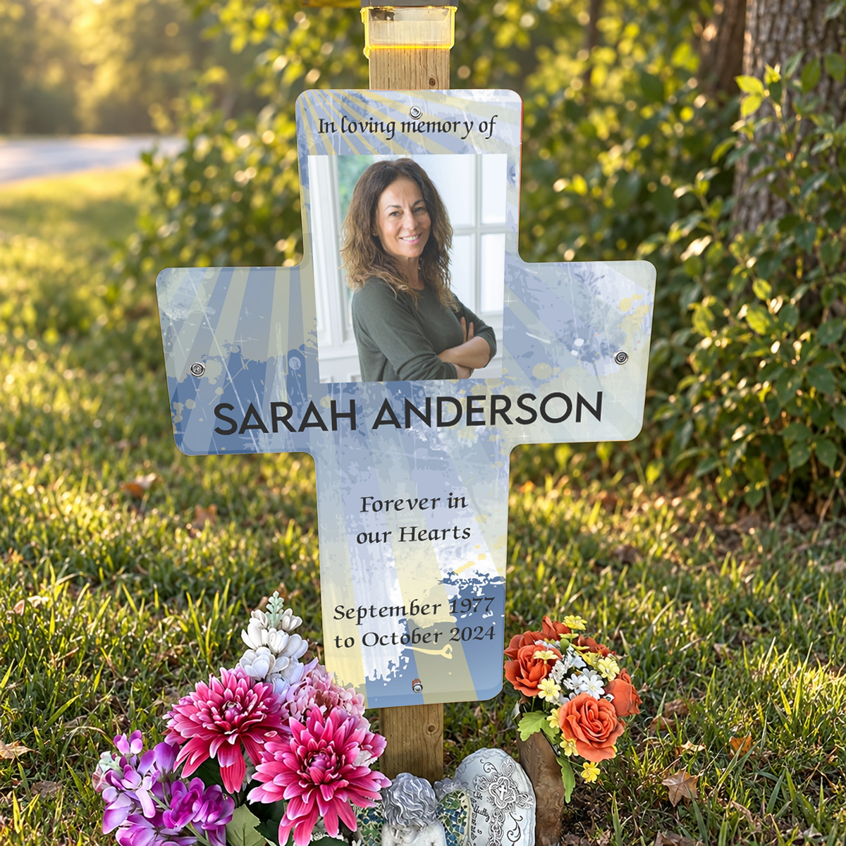 24"x33" Roadside Memorial Cross Sign