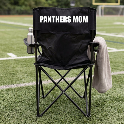 Panthers Mom Black Folding Camping Chair