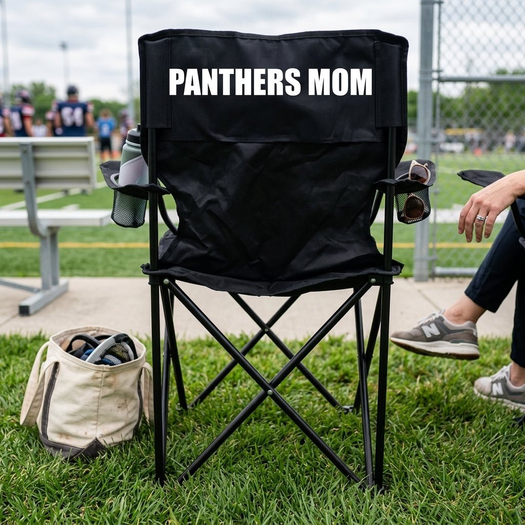 Panthers Mom Black Folding Camping Chair
