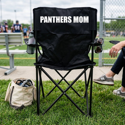 Panthers Mom Black Folding Camping Chair