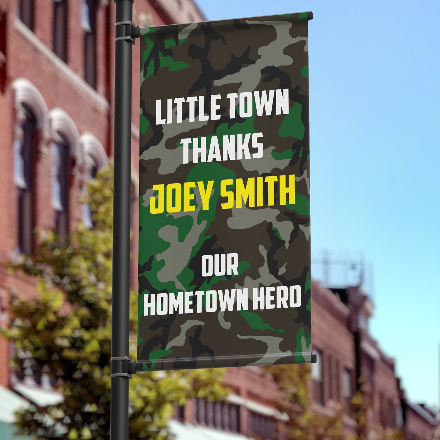 Patriotic 24"x36" Pole Banner, Hometown Hero