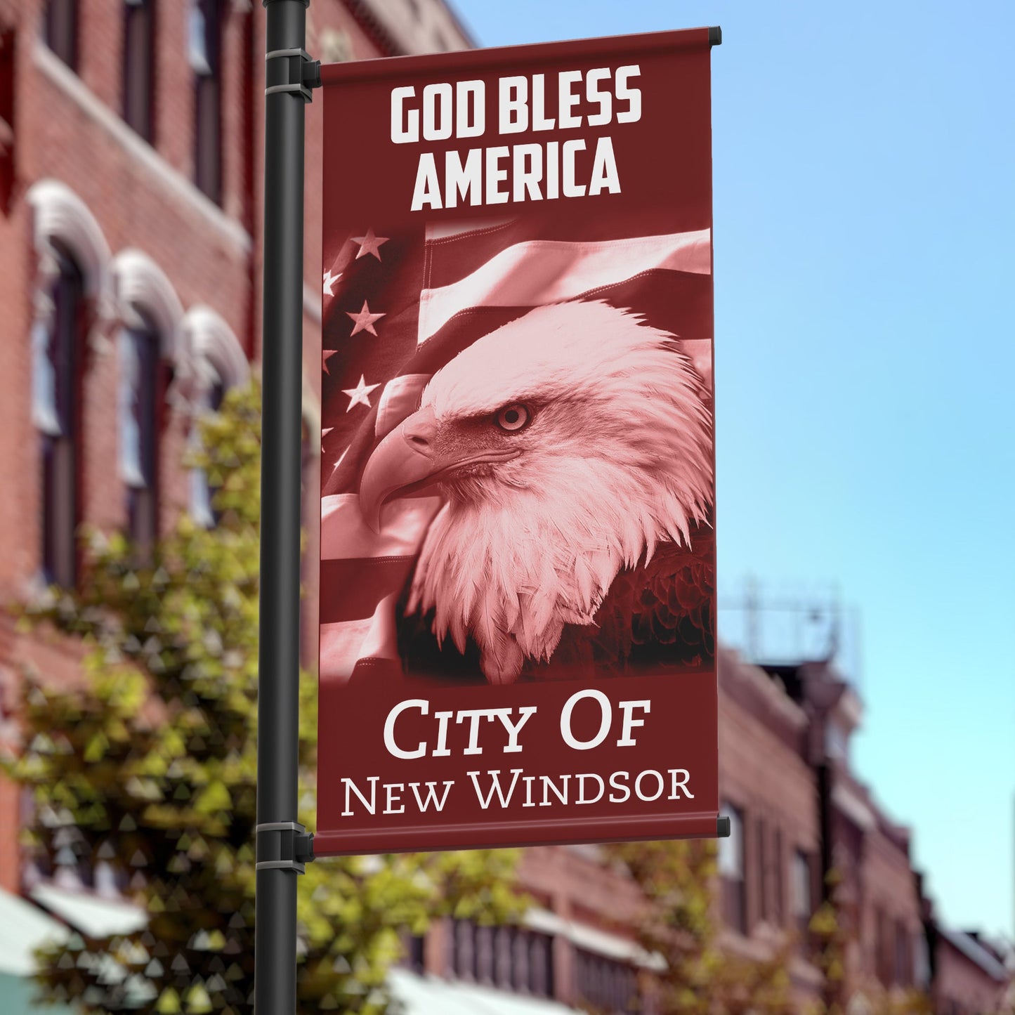 Patriotic 24"x48" Pole Banner, Eagle Red