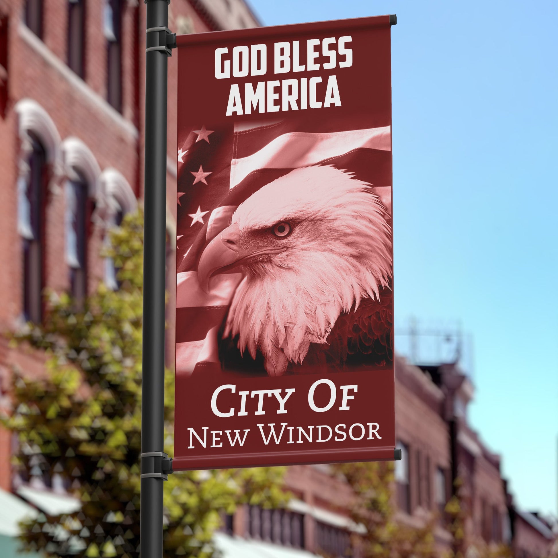 Patriotic 24"x48" Pole Banner, Eagle Red