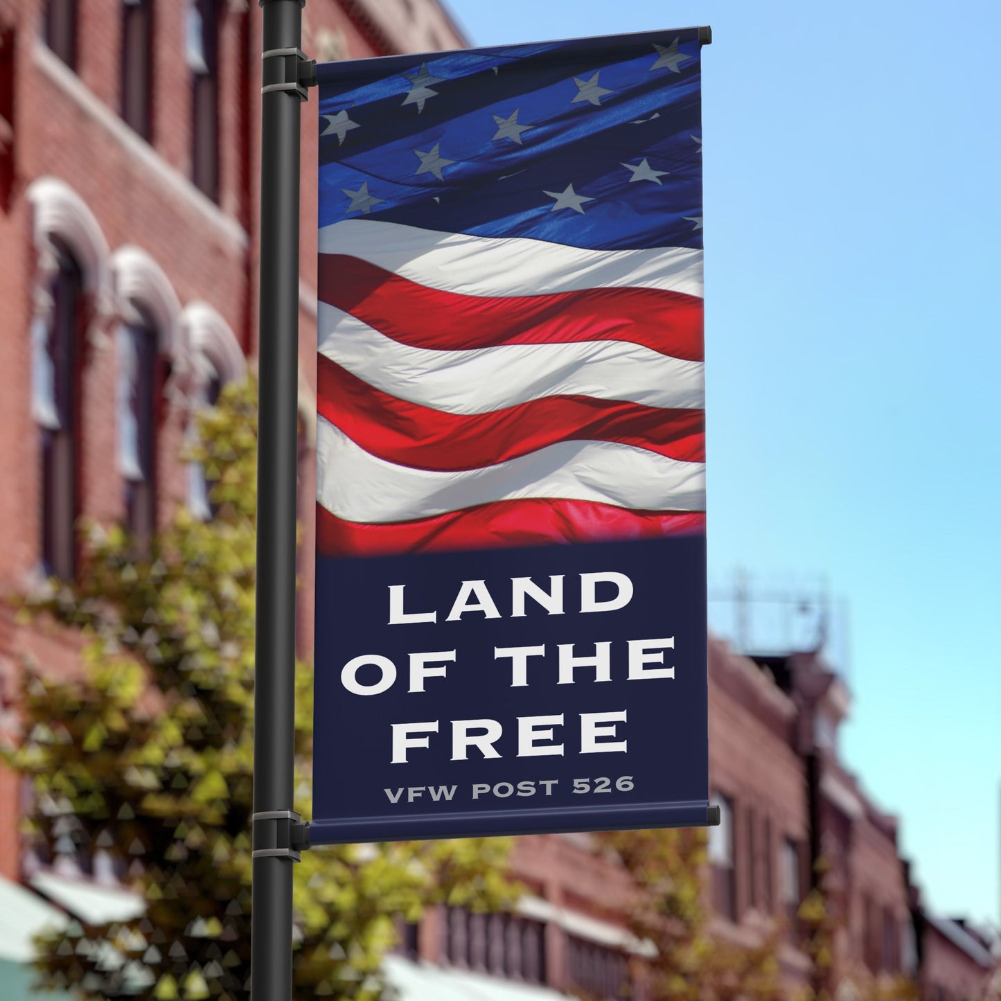 Patriotic 24"x96" Pole Banner, USA Flag 3