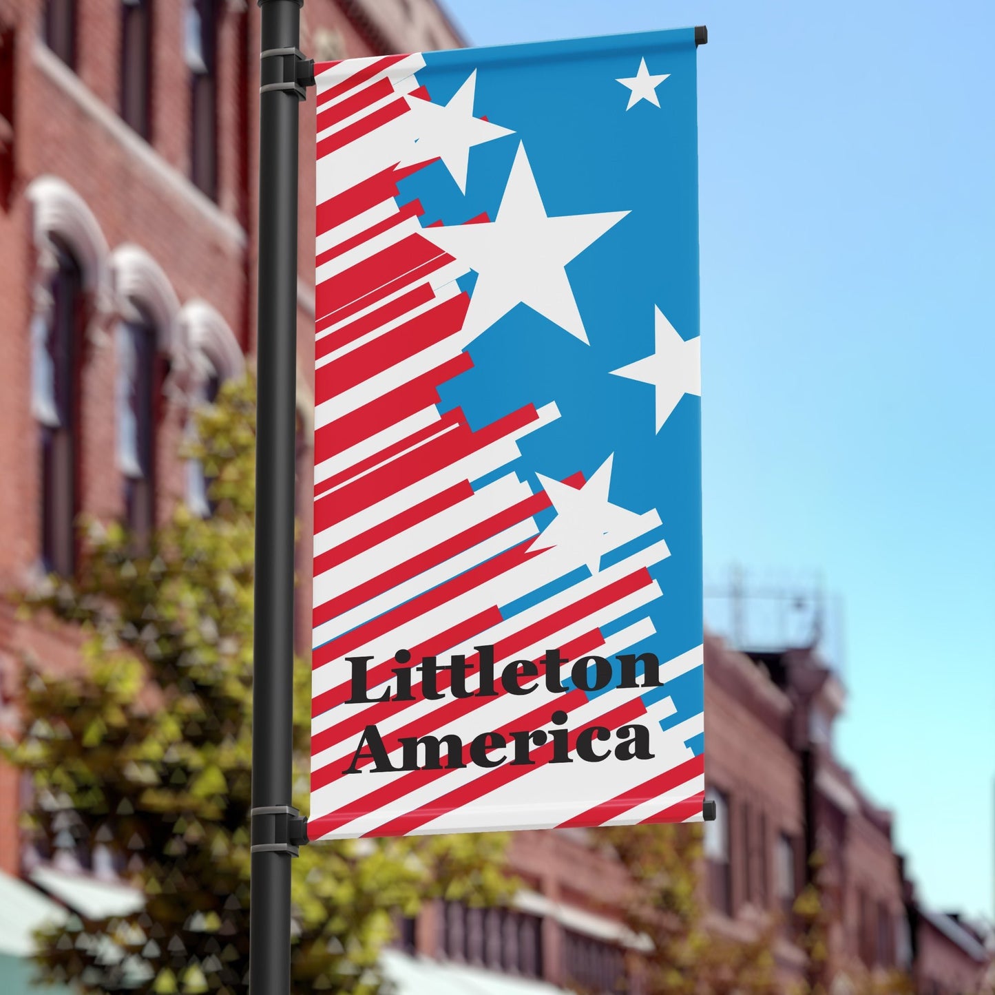 Patriotic 36"x48" Pole Banner, America Stripes