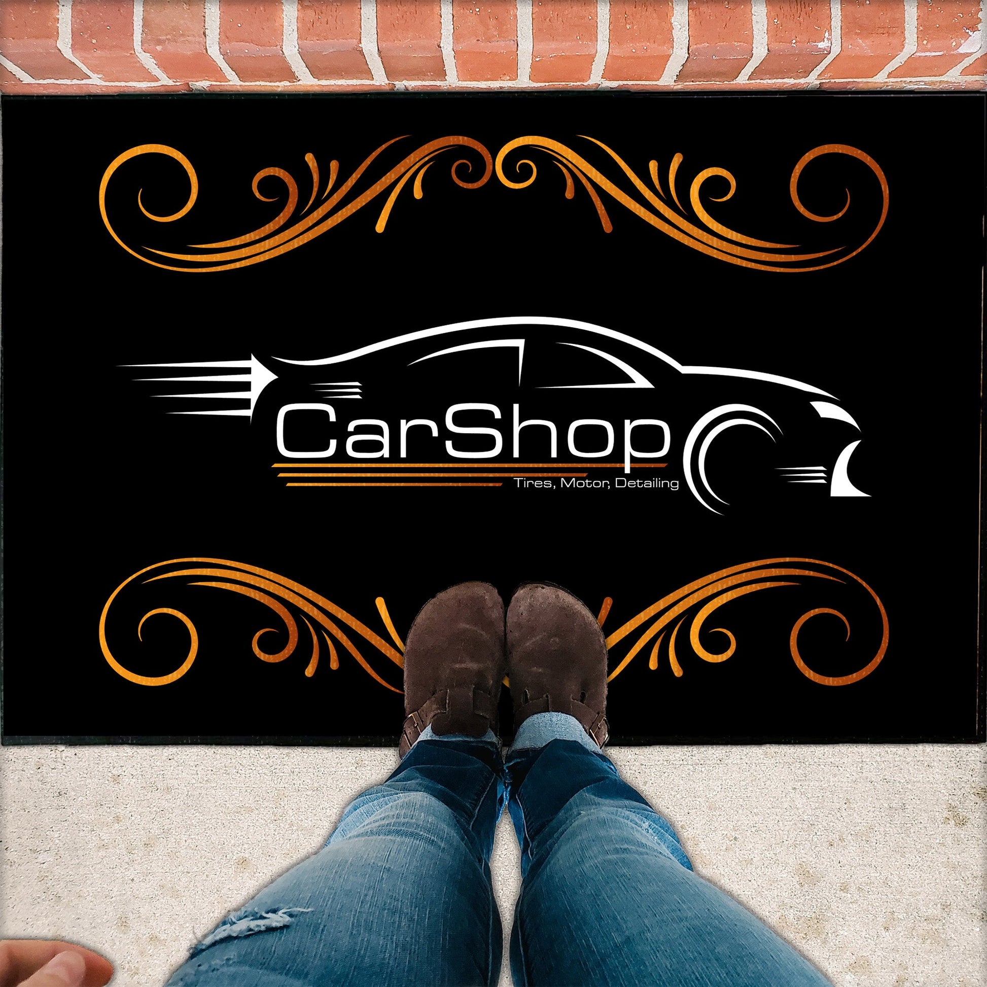 Personalized Auto Shop Door Mat - 24x36 Inches