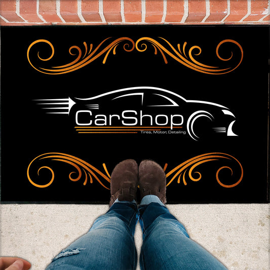 Personalized Auto Shop Door Mat - 24x36 Inches