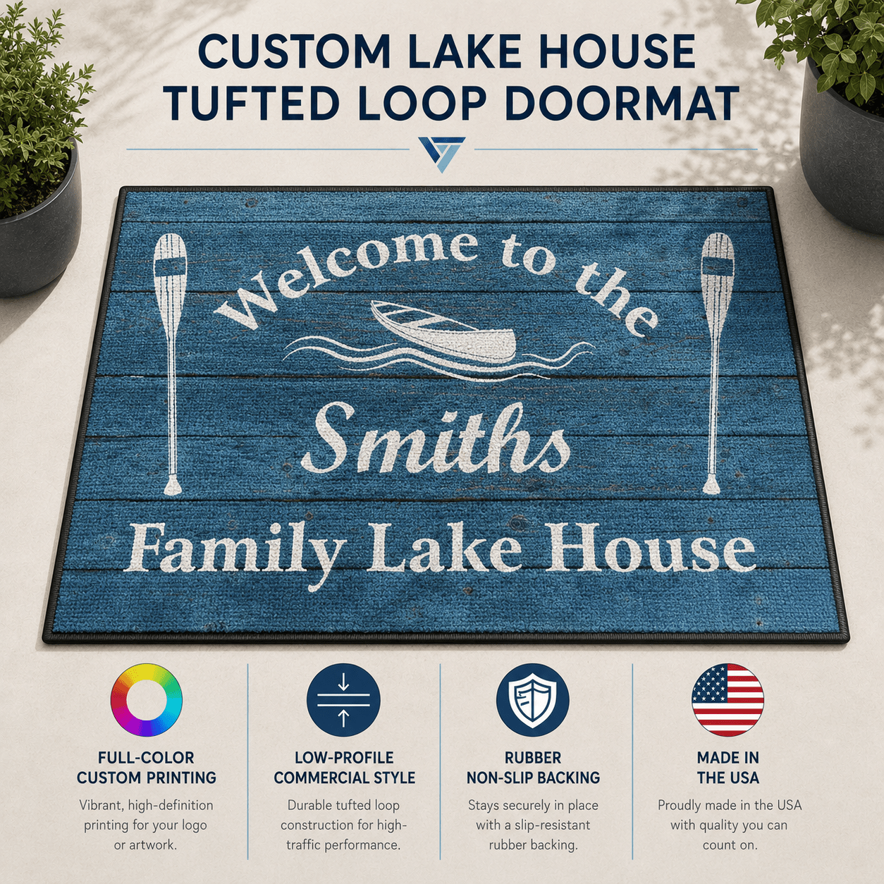 Personalized Family Lakehouse Doormat | Welcome to the Family