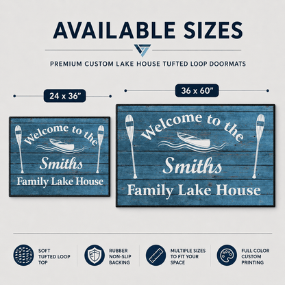 Personalized Family Lakehouse Doormat | Welcome to the Family